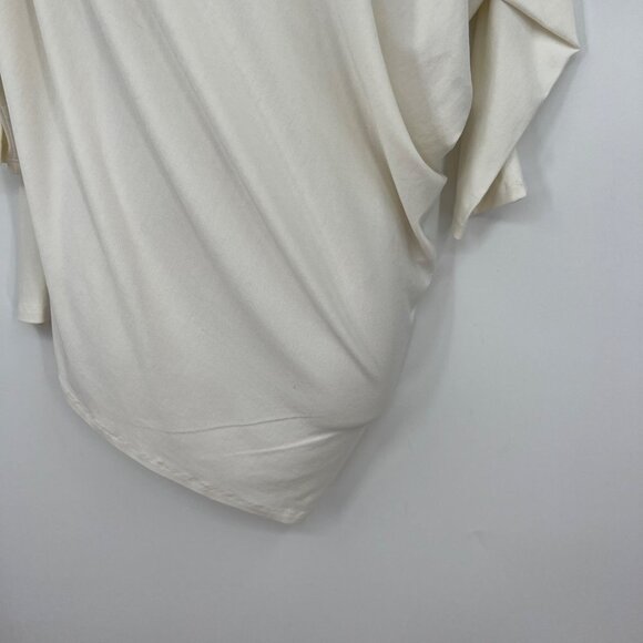 TART Cream Asymmetrical Draped Roundneck One Cold Shoulder Top - Picture 4 of 11